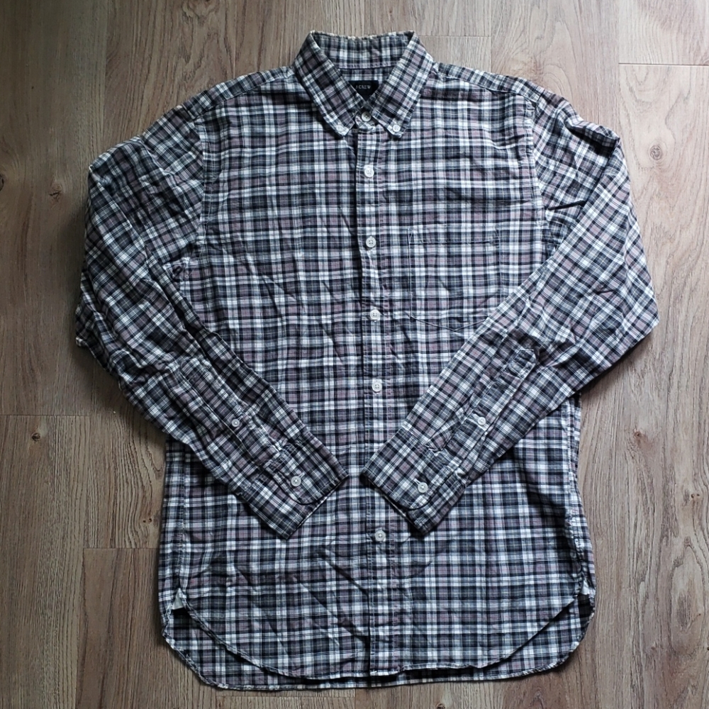 EUC J.Crew Mens Plaid Button Down sz Small